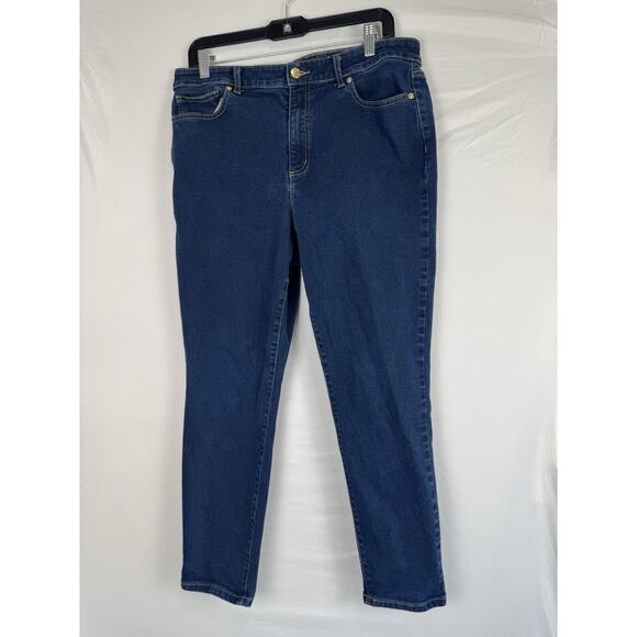 Women’s Michael Kors Jeans Size 14 Blue Classic Straight Leg Mid Rise - Picture 1 of 5